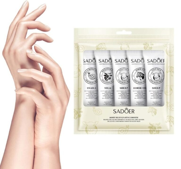 CREMA CORPORAL, CREMA DE MANOS EN SET HIDRATANTE PARA MANOS SECAS, PIEL DELICADA E HIDRATADA SUAVE SADOER 30GX5