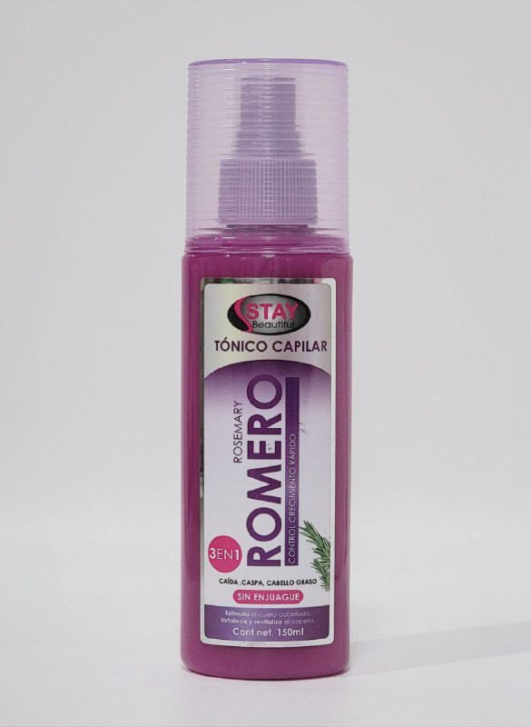 ACEITE PARA EL CABELLO, TONICO CAPILAR DE ROMERO 3 EN 1, CRECIMIENTO RAPIDO, ANTICAIDA Y ANTICASPA EN EL CABELLO STAY BEAUTIFUL 150ML