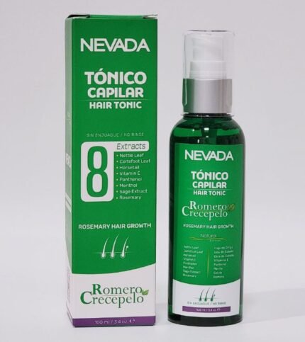 ACEITE PARA EL CABELLO, TONICO CAPILAR DE ROMERO CRECEPELO SIN ENJUAGUE, PROMUEVE EL CRECIMIENTO DEL CABELLO Y FORTALECE DESDE LA RAIZ HASTA LAS PUNTAS NEVADA 100ML