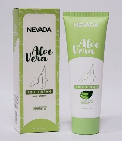 CREMA CORPORAL, CREMA DE CUERPO PARA PIES DE ALOE VERA, EFECTO CALMANTE, HIDRATANTE Y REPARADOR, ABSORCION RAPIDA NEVADA 120ML