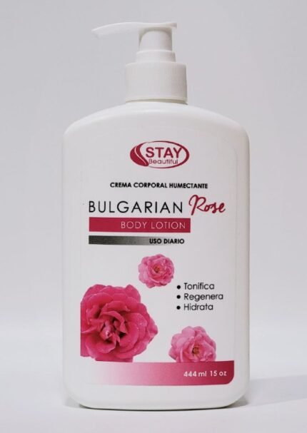 CREMA CORPORAL, CREMA DE CUERPO Y FACIAL HUMECTANTE DE ROSA BULGARIA REFRESCANTE, HUMECTA PROFUNDAMENTE LA PIEL STAY BEAUTIFUL 444ML