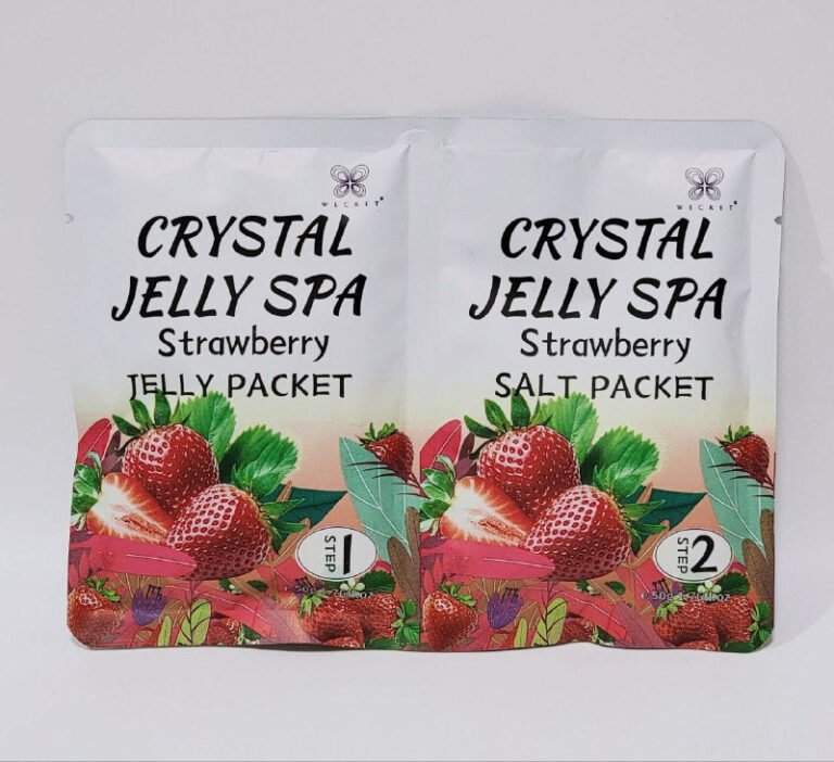 CREMA CORPORAL, GELATINA DE CRISTAL PARA PEDICURA PEDICURE AROMA FRESA HIDRATANTE, RELAJANTE Y LIMPIADOR, DEJA LA PIEL LIMPIA, TERSA Y SUAVE AUYU CRYSTAL JELLY 50GX2