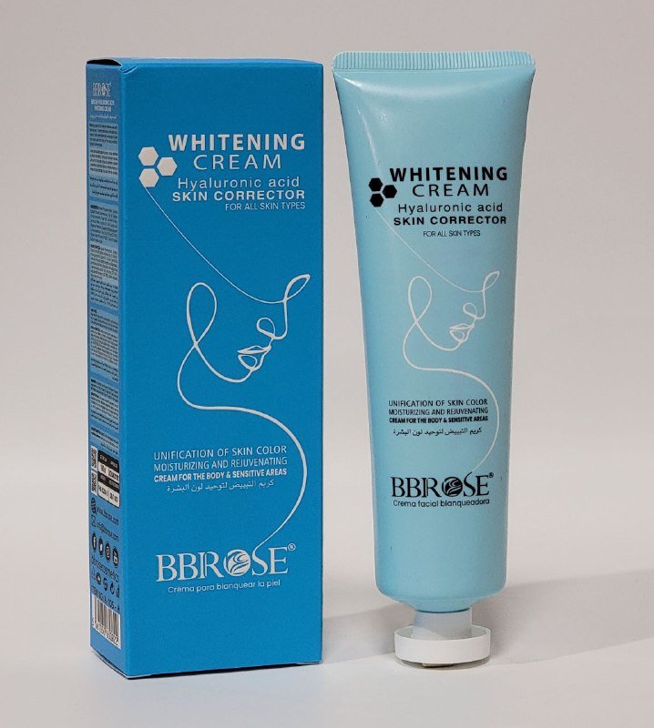 CREMA FACIAL BLANQUEADORA DE ACIDO HIALURONICO, CORRECTOR DE PIEL CON COLOR PARA EL CUERPO Y ZONAS SENSIBLES, CORRIGE LAS MANCHAS OSCURAS Y DEJA LA PIEL SANA Y RADIANTE BBROSE...