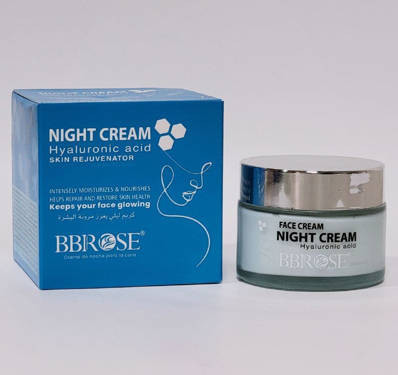 CREMA FACIAL DE NOCHE CON ACIDO HIALURONICO, HIDRATA INSTANTANEAMENTE LA PIEL, DA HUMEDAD Y SUAVIZA LAS LINEAS FINAS BBROSE NIGHT CREAM 50ML CREMA FACIAL DE NOCHE CON ACIDO HIALURONICO, HIDRATA INSTANTANEAMENTE LA PIEL, DA HUMEDAD Y SUAVIZA LAS LINEAS FINAS BBROSE NIGHT CREAM 50ML