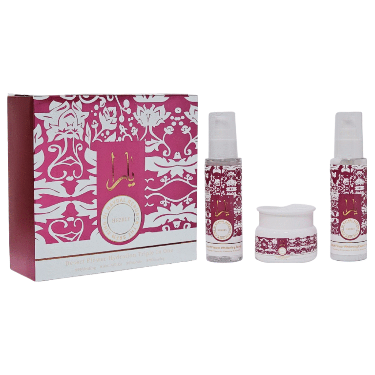 CREMA FACIAL EN SET DE CUIDADO FACIAL, HIDRATACION TRIPLE EN UNO FLOR DEL DESIERTO ANTIARRUGAS Y BLANQUEADOR, TONICO 100ML, LECHE ESENCIAL 100ML, CREMA FACIAL 50G HGZRLY