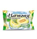 JABON CORPORAL EN BARRA REFRESCANTE AFRUTADO CON EXTRACTO DE ALOE VERA, HUMECTA Y MANTIENE LA HIDRATACION AROMA A MELON HARMONY