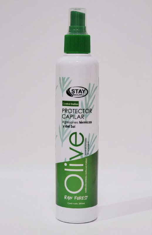SPRAY PARA EL CABELLO PROTECTOR DE CALOR DE OLIVA, AYUDA CON AGRESIONES TERMICAS DEL SOL, CRECIMIENTO, BRILLO Y FUERZA ACONDICIONA SIN ENJUAGUE STAY BEAUTIFUL 280ML