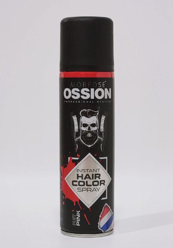 TINTE PARA EL CABELLO EN SPRAY, COLORES LOCOS PARA DISEÑOS EN EL CABELLO, SE REMUEVE FACILMENTE CON UN LAVADO CON SHAMPOO, COLOR ROSADO MORFOSE OSSION 150ML