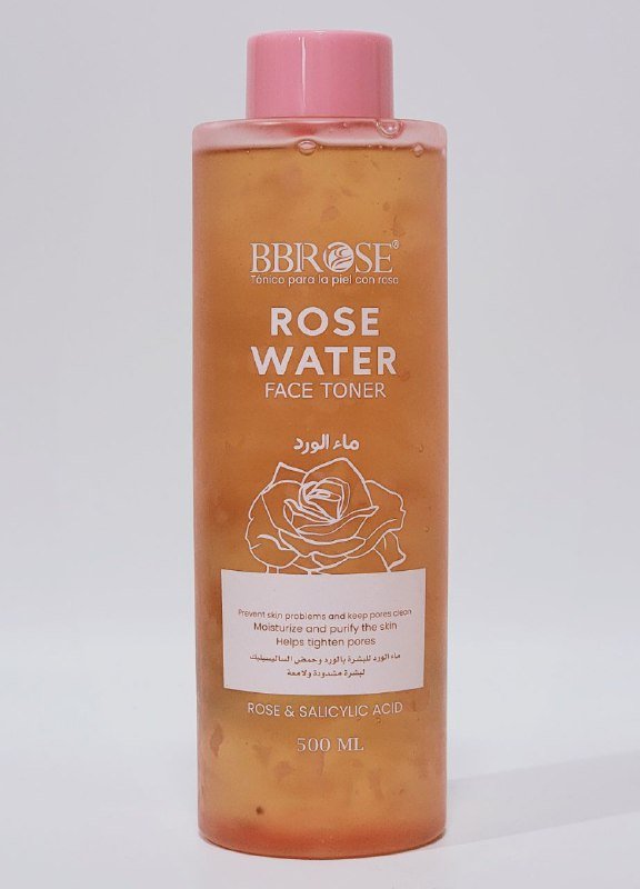 TONICO FACIAL, AGUA DE ROSAS PARA LA PIEL CON ACIDO SALICILICO, HIDRATACION PROFUNDA Y DURADERA, EVITA RESEQUEDAD Y MEJORA EL ASPECTO DE LA PIEL BBROSE 500ML