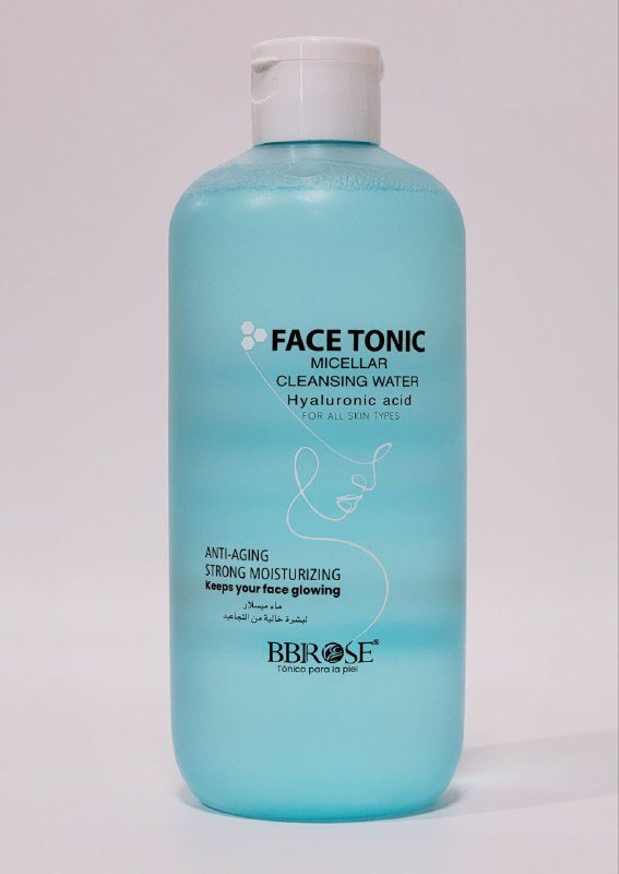 TONICO FACIAL DE ACIDO HIALURONICO, AGUA MICELAR LIMPIADORA PARA TENSAR E HIDRATAR PROFUNDAMENTE LA PIEL BBROSE 500ML