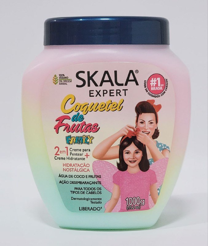 TRATAMIENTO CAPILAR EN CREMA 2 EN 1 PARA PEINAR Y HIDRATANTE CON AGUA DE COCO Y FRUTA, ACCIOND DESENREDANTE PARA TODO TIPO DE CABELLO SKALA 1000G