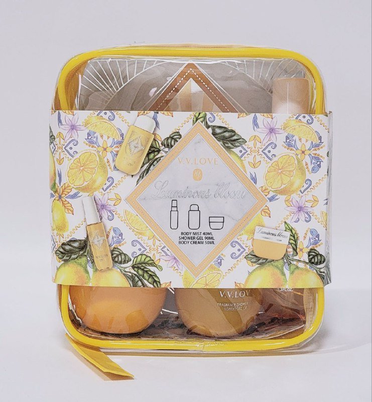 SET DE CUIDADO CORPORAL DE 3 PIEZAS, GEL DE DUCHA 90ML, CREMA CORPORAL 50ML, SPRAY PERFUMADO CORPORAL Y PARA EL CABELLO VV LOVE LUMINOUS BLOOM