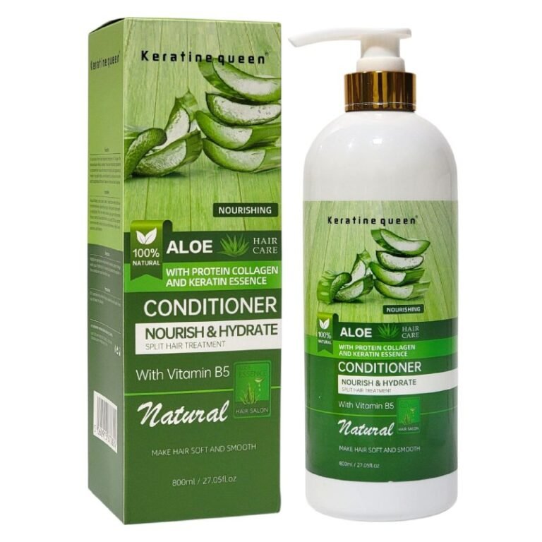 ACONDICIONADOR PARA EL CABELLO DE ALOE VERA CON COLAGENO Y KERATINA, QUE NUTRE E HIDRATA EL CABELLO, PREVIENE LA CAIDA Y PROTEGE EL COLOR ORIGINAL Y PUNTAS ABIERTAS KERATINE...