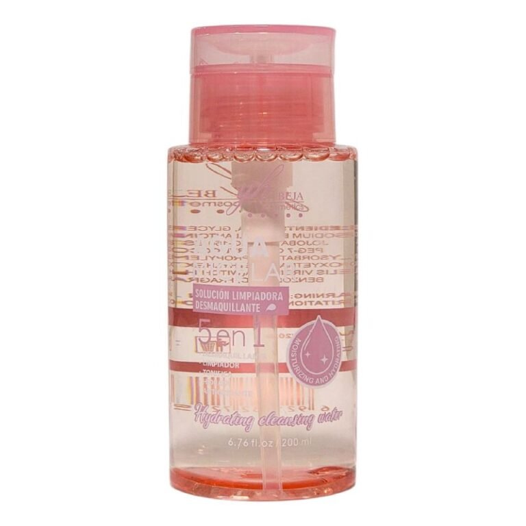 AGUA MICELAR LIMPIADORA MULTIFUNCIONAL 200ML, ES UNA SOLUCION LIMPIADORA QUE DESMAQUILLA, LIMPIA, TONIFICA E HIDRATA LA PIEL YH BEJA COSMETICS