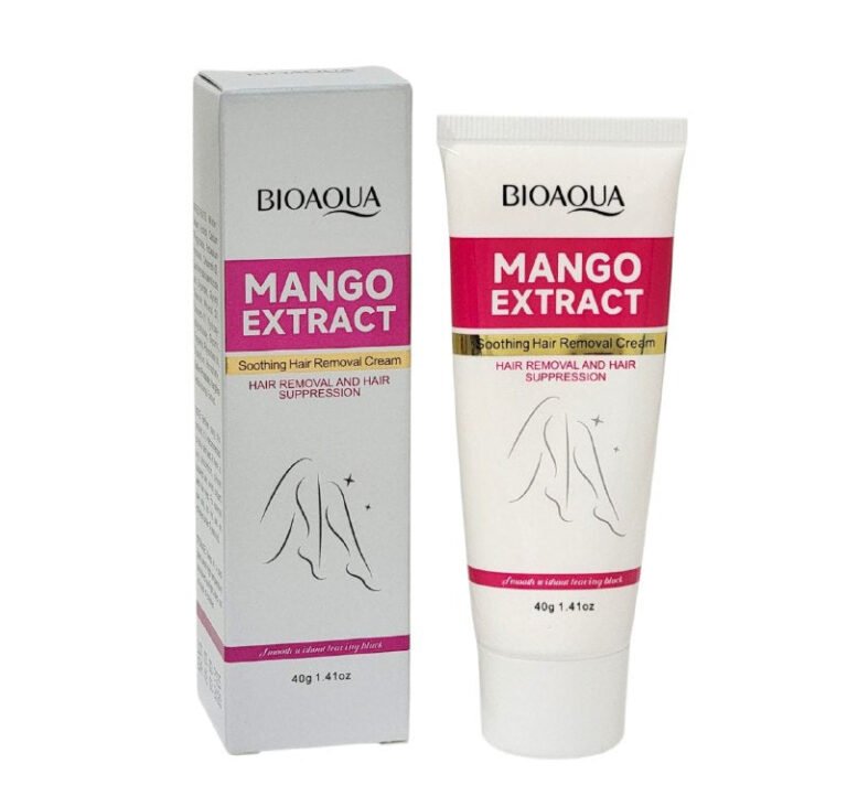 CREMA CORPORAL, CREMA DE CUERPO DEPILATORIA DE EXTRACTO DE MANGO 40G, QUE OFRECE UNA DEPILACION SUAVE SIN MANCHAS NEGRAS, DEJANDO LA PIEL SUAVE Y LIMPIA BIOAQUA