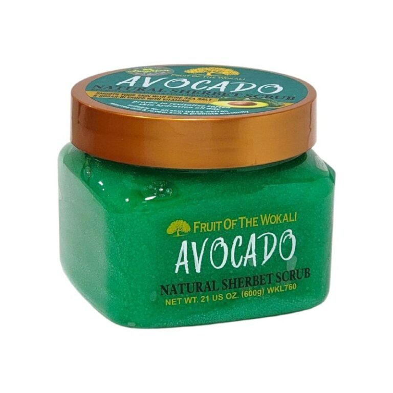 CREMA CORPORAL, CREMA DE CUERPO EXFOLIANTE DE AGUACATE Y CREMA DULCE, ELIMINA LA PIEL SECA Y OPACA, DEJA LA PIEL SUAVE, RADIANTE Y LISA E HIDRATADA FRUIT OF THE WOKALI AVOCADO 600G