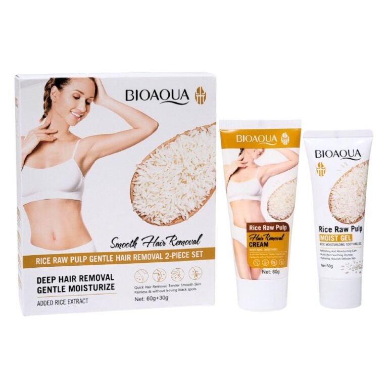CREMA CORPORAL DEPILADORA DE ARROZ EN SET DE 2 PIEZAS 60G+30G, OFRECE UNA DEPILACION SUAVE Y EFECTIVA CON PULPA CRUDA DE ARROZ, GARANTIZANDO UNA ELIMINACION DEL VELLO FACIL Y...
