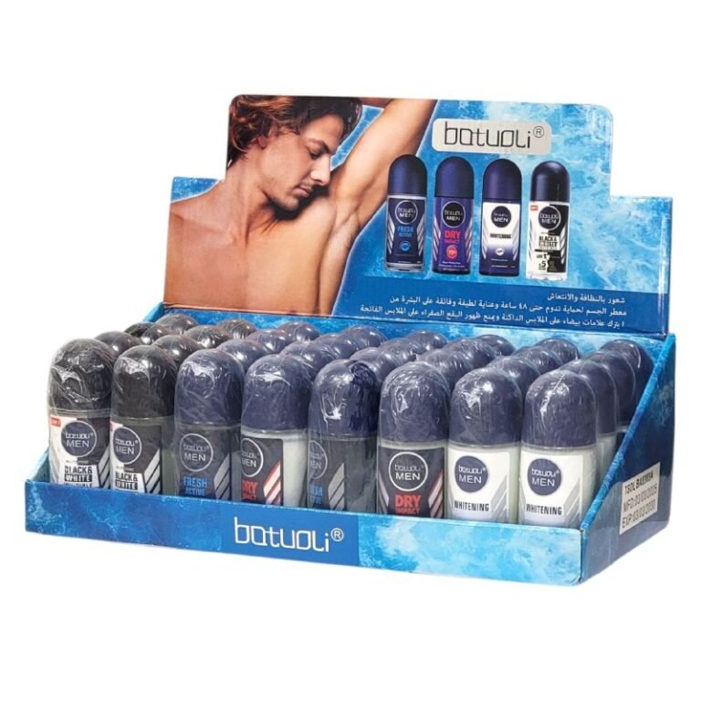 DESODORANTE PARA HOMBRES ANTITRANSPIRANTE EN ROLL-ON, FORMULA PARA SEQUEDAD, DURACION 48H, ALEJADOS EL SUDOR Y OLOR TODO EL DIA BATOULI 50ML (DUPE DE NIVEA MEN)