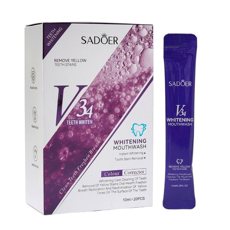 ENJUAGUE BUCAL BLANQUEADOR DE DIENTES 10MLX20UND, QUE REMUEVE EL AMARILLO DE LOS DIENTES AL INSTANTE, GARANTIZANDO UNA LIMPIEZA PROFUNDA Y ALIENTO FRESCO DURADERO SADOER ENJUAGUE BUCAL BLANQUEADOR DE DIENTES 10MLX20UND, QUE REMUEVE EL AMARILLO DE LOS DIENTES AL INSTANTE, GARANTIZANDO UNA LIMPIEZA PROFUNDA Y ALIENTO FRESCO DURADERO SADOER