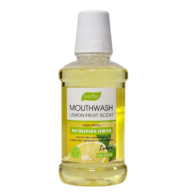 ENJUAGUE BUCAL CON AROMA A FRUTA DE LIMON 250ML, OFRECE UN AMBIENTE ORAL SALUDABLE SIN ALCOHOL, SU SABOR REFRESCANTE Y SU ENTRADA SUAVE BRINDAN UNA EXPERIENCIA FRESCA Y...