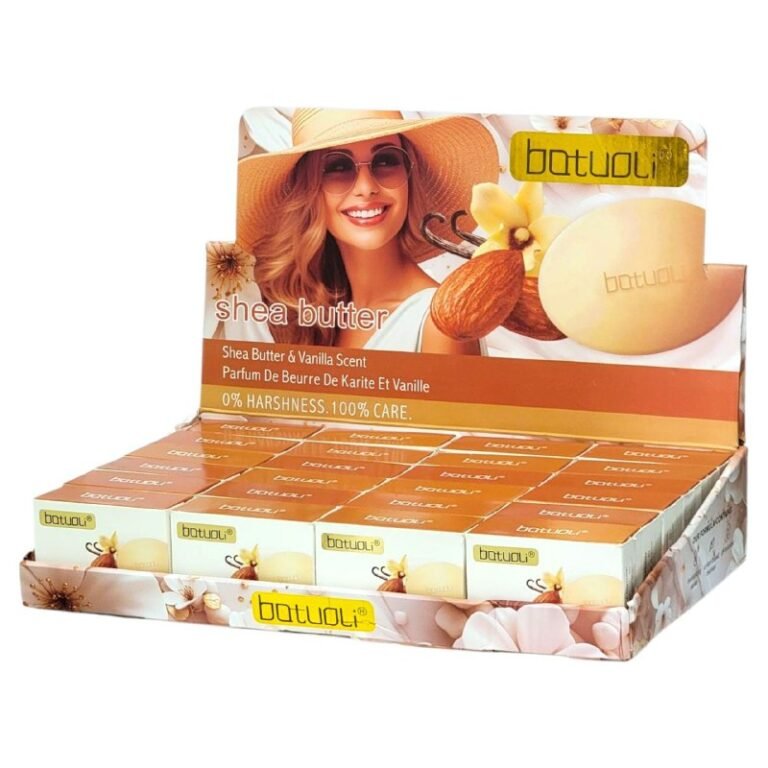 JABON CORPORAL EN BARRA CON AROMA DE MANTECA DE KARITE Y VAINILLA, PARA UNA PIEL SUAVE, HIDRATADA Y BRILLANTE BATUOLI 100G (DUPE DE DOVE)