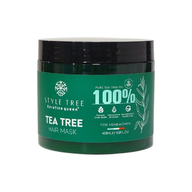 MASCARA PARA EL CABELLO CON ACEITE DE ARBOL DE TE PURO SUAVIZANTE 453ML, RESTURA LA HUMEDAD Y EL BRILLO DEL CABELLO SECO Y ESTRESADO, NUTRE, DESENREDA Y SUAVIZA EL PELO KERATINE...