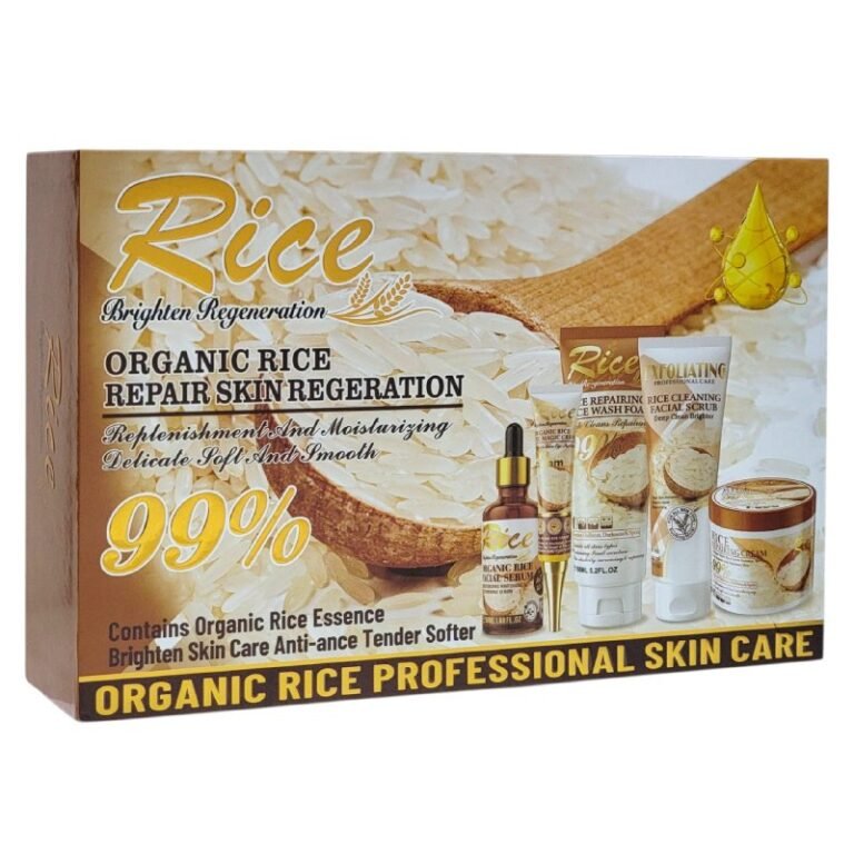 SET DE CUIDADO FACIAL DE 5 PIEZAS DE ARROZ ORGANICO PARA REJUVENECER LA PIEL RICE