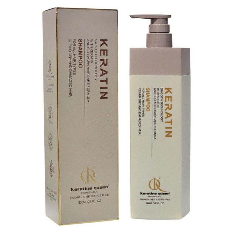 SHAMPOO PARA EL CABELLO CON COLAGENO Y QUERATINA QUE MEJORA EL CUERO CABELLUDO Y PROMUEVE EL CRECIMIENTO DEL CABELLO, REDUCE LA CAIDA Y FORTALECE LAS RAICES KERATINE QUEEN 800ML