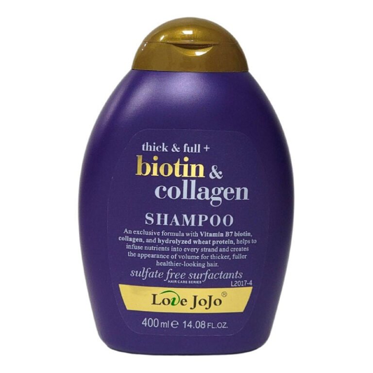 SHAMPOO PARA EL CABELLO CON VITAMINA B7, BIOTINA, COLAGENO Y PROTEINA DE TRIGO QUE NUTREN CABA HEBRA CREANDO VOLUMEN Y CABELLO MAS GRUEDO, SALUDABLE, HIDRATADO Y LISO LOVE JOJO...
