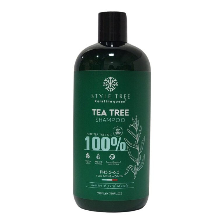 SHAMPOO PARA EL CABELLO DE ARBOL DE TE 500ML, QUE OFRECE UNA EXPERIENCIA COMPLETA PARA REVITALIZAR Y VIGORIZAR EL CABELLO, ELIMINA LA SUCIEDAD Y ACEITE KERATINE QUEEN