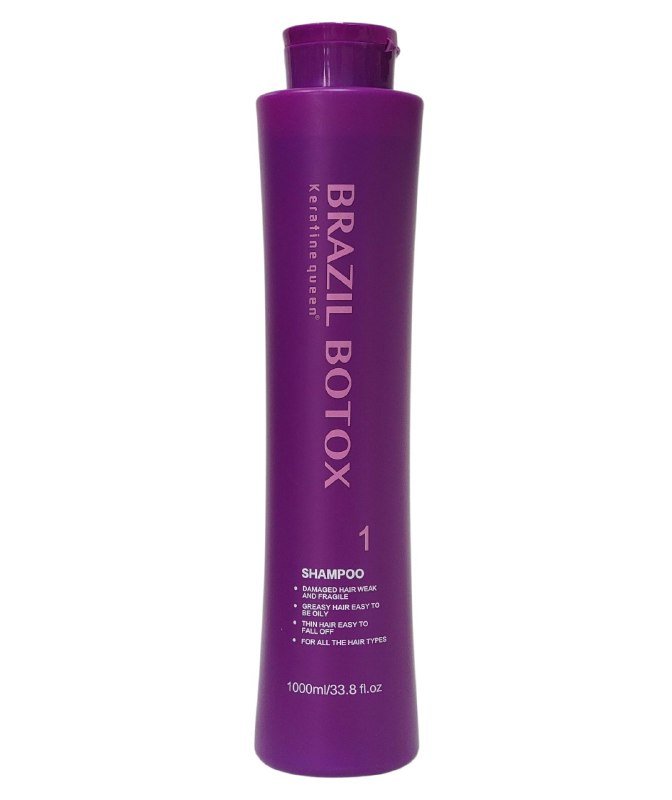 SHAMPOO PARA EL CABELLO DE BRAZIL BOTOX SUAVIZANTE 1000ML, ESTA DISEÑADO PARA LIMPIAR PROFUNDAMENTE EL CABELLO ANTES DE TRATAMIENTOS DE KERATINA, ELIMINANDO RESIDUOS Y ACEITE,...
