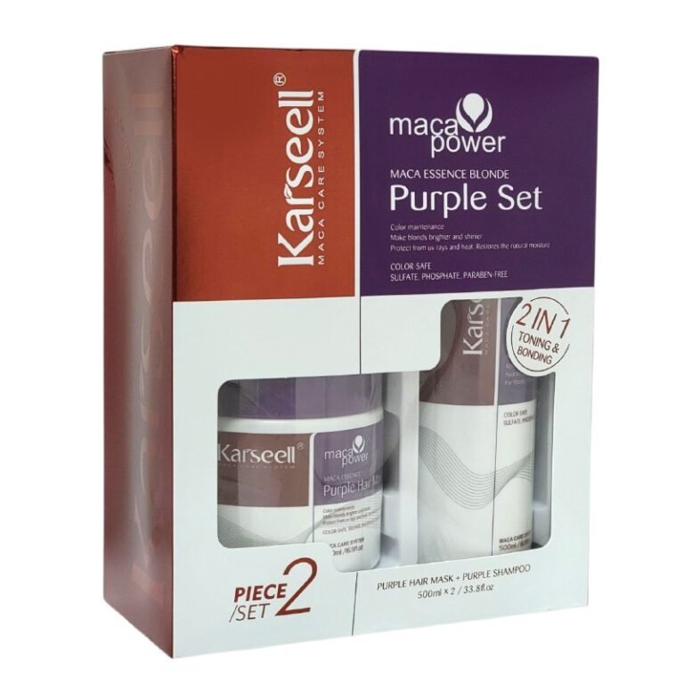 TRATAMIENTO PARA EL CABELLO RUBIO MATIZANTE ALISANTE DE 2 PIEZAS SHAMPOO 500MLX2 KARSEELL MACA POWER