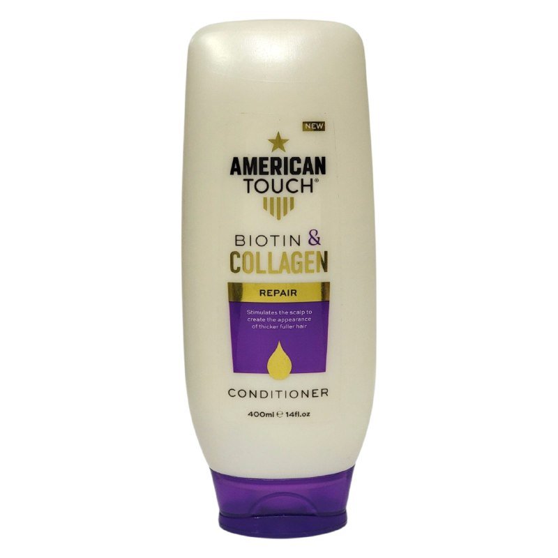 ACONDICIONADOR PARA EL CABELLO CON BIOTINA Y COLAGENO SUAVIZANTE AMERICAN TOUCH 400ML ACONDICIONADOR PARA EL CABELLO CON BIOTINA Y COLAGENO SUAVIZANTE AMERICAN TOUCH 400ML