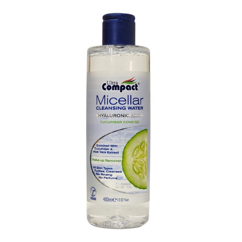 AGUA MICELAR DESMAQUILLANTE LIMPIADORA DE PEPINO Y ALOE VERA HIDRATANTE ULTRA COMPACT 400ML AGUA MICELAR DESMAQUILLANTE LIMPIADORA DE PEPINO Y ALOE VERA HIDRATANTE ULTRA COMPACT 400ML