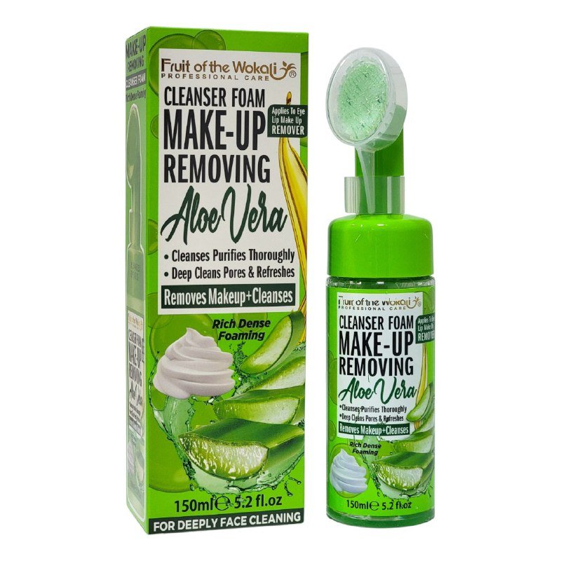 LIMPIADOR FACIAL EN ESPUMA DESMAQUILLANTE DE ALOE VERA, ELIMINA POR COMPLETO EL MAQUILLAJE RESISTENTE AL AGUA FRUIT OF THE WOKALI 150ML LIMPIADOR FACIAL EN ESPUMA DESMAQUILLANTE DE ALOE VERA, ELIMINA POR COMPLETO EL MAQUILLAJE RESISTENTE AL AGUA FRUIT OF THE WOKALI 150ML