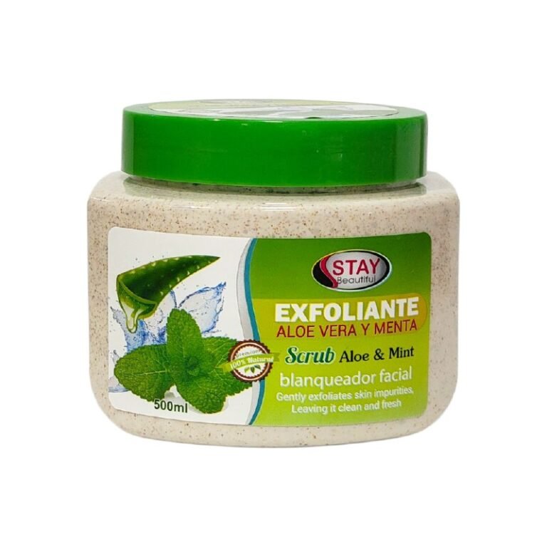 LIMPIADOR FACIAL EXFOLIANTE DE ALOE VERA Y MENTA BLANQUEADOR PROFUNDO STAY BEAUTIFUL 500ML