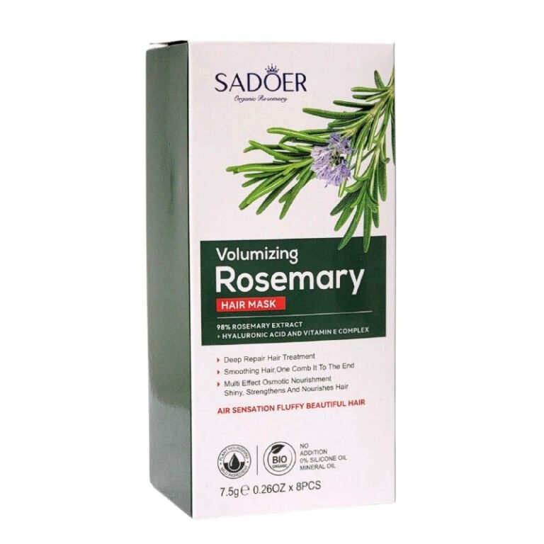 MASCARA PARA EL CABELLO DE EXTRACTO DE ROMERO Y ACIDO HIALURONICO REPARADOR CRECEPELO SADOER 7.5GX8UND