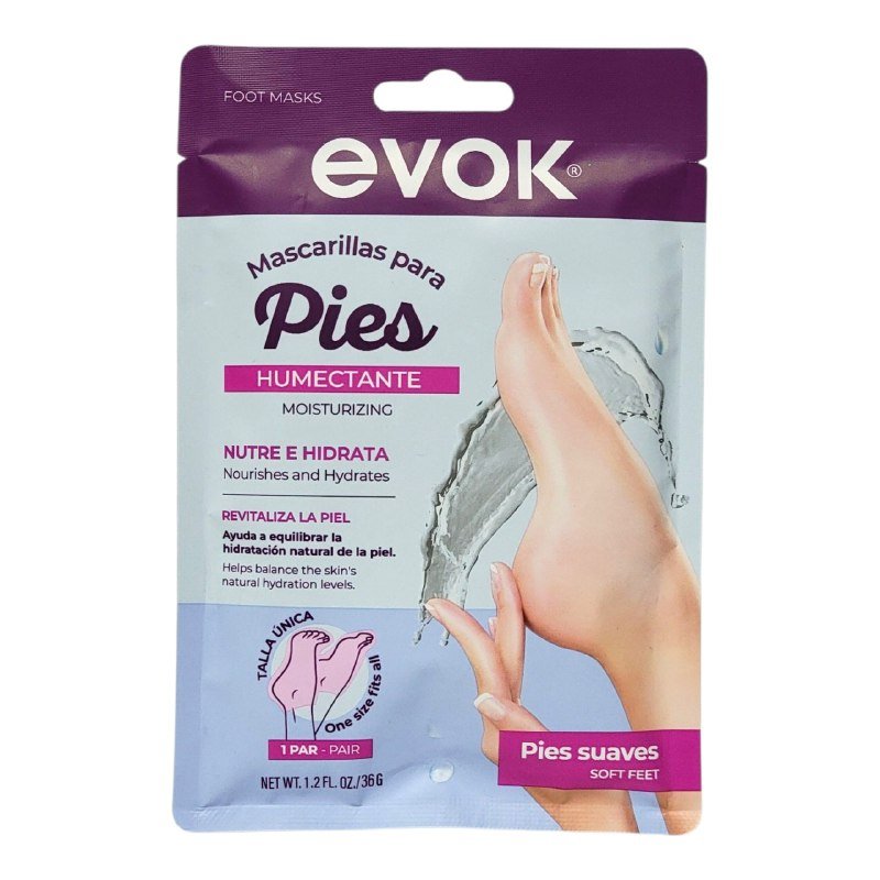 MASCARILLA PARA PIES HUMECTANTE E HIDRATANTE EVOK 1 PAR TALLA UNICA MASCARILLA PARA PIES HUMECTANTE E HIDRATANTE EVOK 1 PAR TALLA UNICA