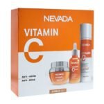 SET FACIAL DE VITAMINA C ANTIEDAD DE 3 PIEZAS HIDRATANTE REJUVENECEDORA NEVADA