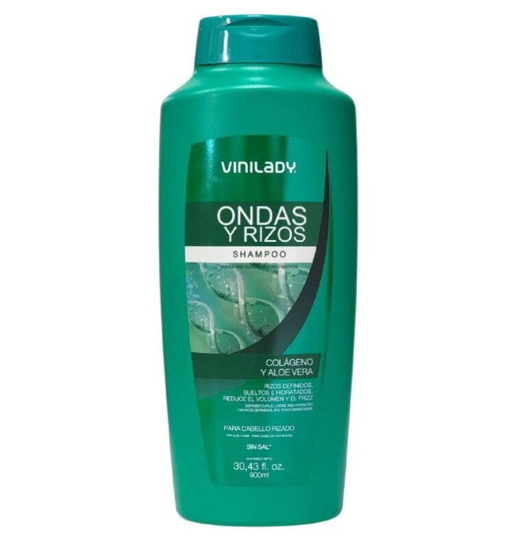 SHAMPOO PARA EL CABELLO RIZADO CON COLAGENO Y ALOE VERA HIDRATANTE VINILADY 900ML