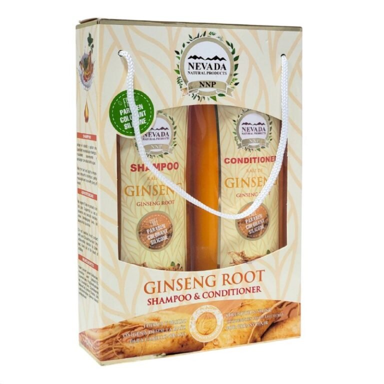 SHAMPOO Y ACONDICIONADOR EN SET DE GINSENG ESTIMULANTE DEL PELO SUAVIZANTE NEVADA 420MLX2