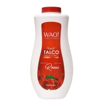 TALCO PARA EL CUERPO DE ESENCIIA DE ROSAS REFRESCANTE Y SUAVIZANTE WAO 350G