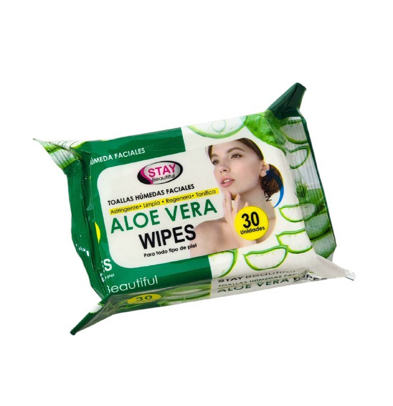 TOALLITAS HUMEDAS FACIALES DE ALOE VERA HIDRATANTES STAY BEAUTIFUL 30UND TOALLITAS HUMEDAS FACIALES DE ALOE VERA HIDRATANTES STAY BEAUTIFUL 30UND