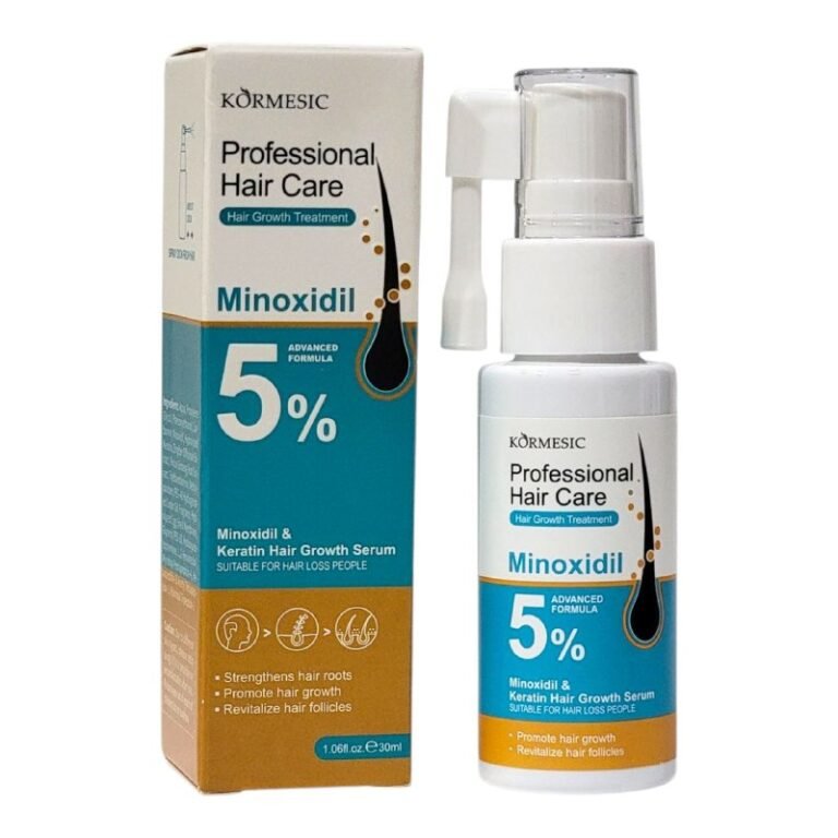 TRATAMIENTO PARA EL CABELLO CON MINOXIDIL 5% Y KERATINA PARA EL CRECIMIENTO SUAVE DEL CABELLO KORMESIC 30ML