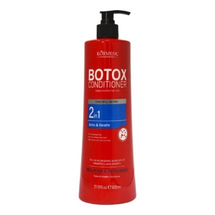 ACONDICIONADOR PARA EL CABELLO 2 EN 1 DE BOTOX Y KERATINA QUE REPARA Y DA SUAVIDAD BRILLANTE SIN FRIZZ KORMESIC 800ML