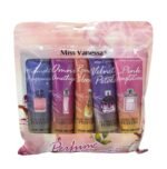 CREMA CORPORAL PARA MANOS EN SET DE 5 PIEZAS CON PERFUME HIDRATANTE MISS VANESSA 30GX5