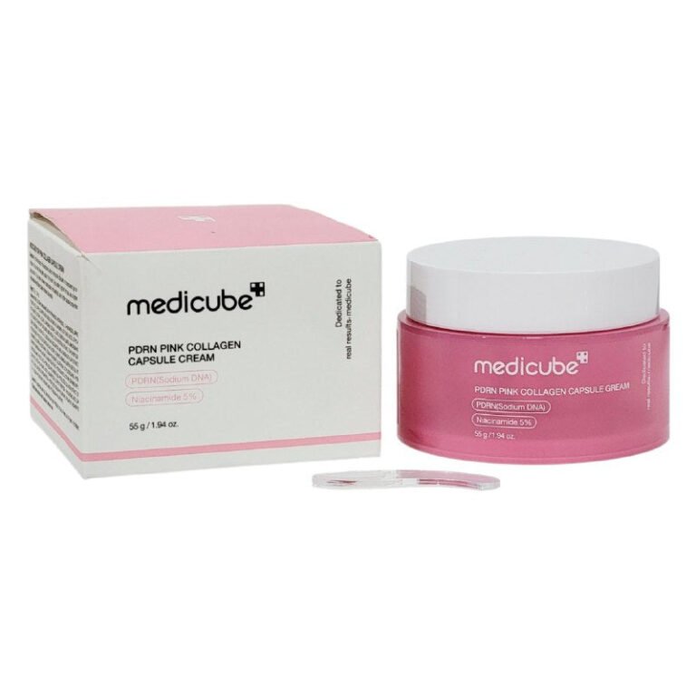 CREMA FACIAL COREANO DE CAPSULA DE COLAGENO ROSA BLANQUEADOR ANTIARRUGAS HIDRATANTE MEDICUBE 55G