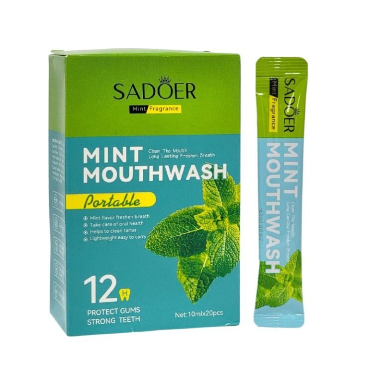 ENJUAGUE BUCAL EN SOBRE DE MENTA, DE LIMPIEZA PROFUNDA ANTI SARRO SADOER 10MLX20UND