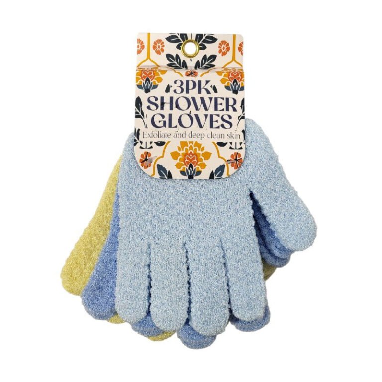 GUANTES PARA DUCHA DE MALLA PARA EL EXFOLIANTE EN PAQUETE DE 3UND 3PK SHOWER GLOVES