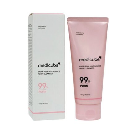 LIMPIADOR FACIAL COREANO EN ESPUMA CON NIACINAMIDA ROSA Y PDRN DE SALMON REGENERADOR HIDRATANTE MEDICUBE 120G